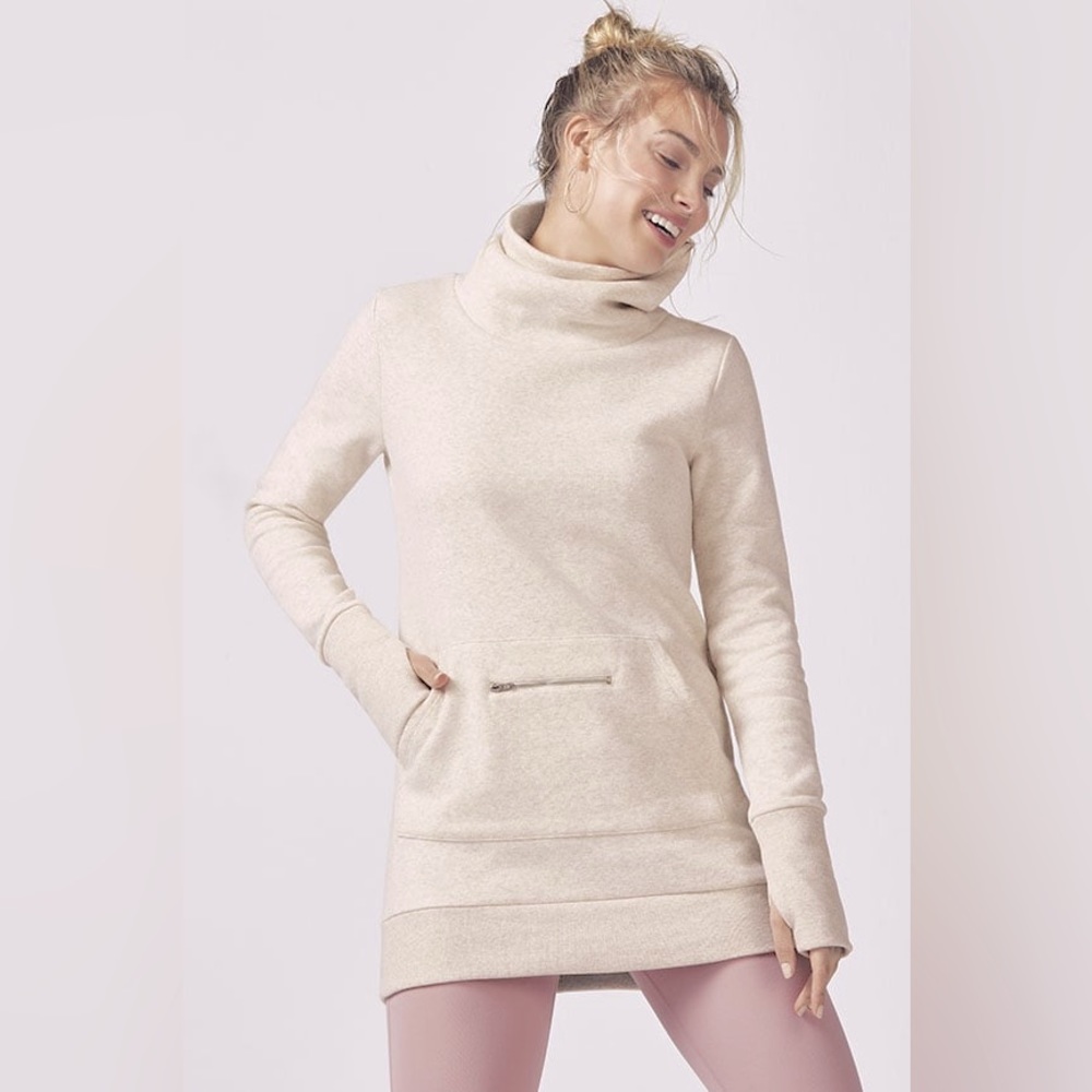 Fabletics Zaylee Heather Oatmeal Pullover